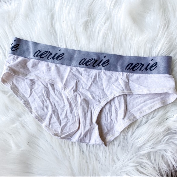 aerie Other - Aerie Oatmeal and Gray Varsity Band Boy Brief Panties